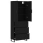 vidaXL Aparador alto madera contrachapada negro 69,5x34x180 cm vidaXL Aparador alto madera contrachapada negro 69,5x34x180 cm