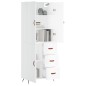 vidaXL Aparador alto madera contrachapada blanco brillo 69,5x34x180 cm vidaXL Aparador alto madera contrachapada blanco brillo 69,5x34x180 cm