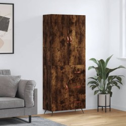 vidaXL Aparador alto madera contrachapada roble ahumado 69,5x34x180 cm