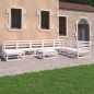 vidaXL Set de salón de jardín de 9 piezas blanco madera maciza de pino vidaXL Set de salón de jardín de 9 piezas blanco madera maciza de pino