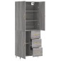 vidaXL Aparador alto madera contrachapada gris sonoma 69,5x34x180 cm