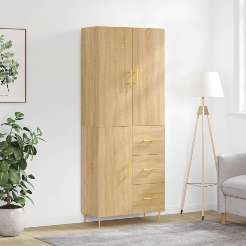 vidaXL Aparador alto madera contrachapada color roble 69,5x34x180 cm vidaXL Aparador alto madera contrachapada color roble 69,5x34x180 cm