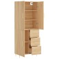 vidaXL Aparador alto madera contrachapada color roble 69,5x34x180 cm vidaXL Aparador alto madera contrachapada color roble 69,5x34x180 cm