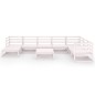 vidaXL Set de salón de jardín de 9 piezas blanco madera maciza de pino vidaXL Set de salón de jardín de 9 piezas blanco madera maciza de pino