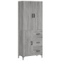 vidaXL Aparador alto madera contrachapada gris sonoma 69,5x34x180 cm vidaXL Aparador alto madera contrachapada gris sonoma 69,5x34x180 cm