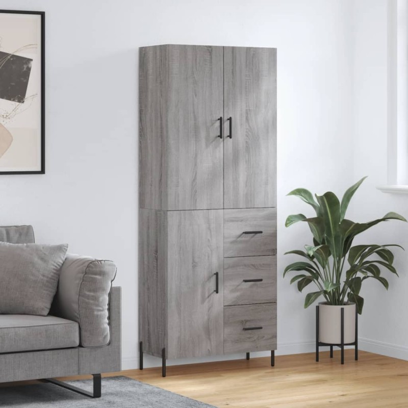 vidaXL Aparador alto madera contrachapada gris sonoma 69,5x34x180 cm vidaXL Aparador alto madera contrachapada gris sonoma 69,5x34x180 cm