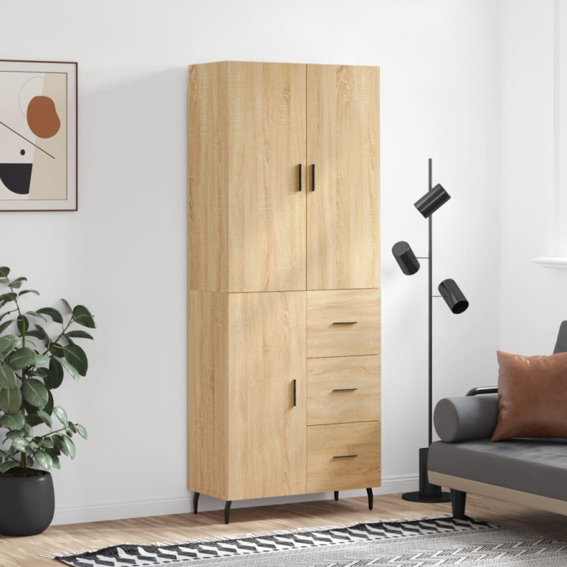 vidaXL Aparador alto madera contrachapada color roble 69,5x34x180 cm vidaXL Aparador alto madera contrachapada color roble 69,5x34x180 cm