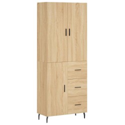 vidaXL Aparador alto madera contrachapada color roble 69,5x34x180 cm