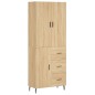 vidaXL Aparador alto madera contrachapada color roble 69,5x34x180 cm vidaXL Aparador alto madera contrachapada color roble 69,5x34x180 cm