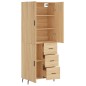 vidaXL Aparador alto madera contrachapada color roble 69,5x34x180 cm vidaXL Aparador alto madera contrachapada color roble 69,5x34x180 cm