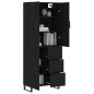 vidaXL Aparador alto madera contrachapada negro 69,5x34x180 cm vidaXL Aparador alto madera contrachapada negro 69,5x34x180 cm