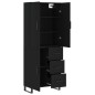 vidaXL Aparador alto madera contrachapada negro 69,5x34x180 cm vidaXL Aparador alto madera contrachapada negro 69,5x34x180 cm