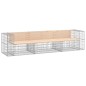 vidaXL Banco jardín diseño gaviones madera maciza pino 287x71x65,5 cm vidaXL Banco jardín diseño gaviones madera maciza pino 287x71x65,5 cm