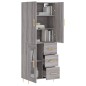 vidaXL Aparador alto madera contrachapada gris sonoma 69,5x34x180 cm vidaXL Aparador alto madera contrachapada gris sonoma 69,5x34x180 cm