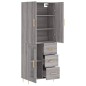 vidaXL Aparador alto madera contrachapada gris sonoma 69,5x34x180 cm vidaXL Aparador alto madera contrachapada gris sonoma 69,5x34x180 cm