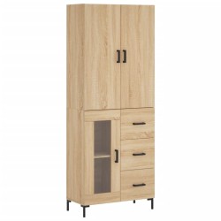 vidaXL Aparador alto madera contrachapada color roble 69,5x34x180 cm