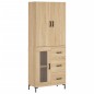 vidaXL Aparador alto madera contrachapada color roble 69,5x34x180 cm