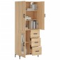 vidaXL Aparador alto madera contrachapada color roble 69,5x34x180 cm
