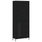 vidaXL Aparador alto madera contrachapada negro 69,5x34x180 cm vidaXL Aparador alto madera contrachapada negro 69,5x34x180 cm