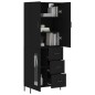 vidaXL Aparador alto madera contrachapada negro 69,5x34x180 cm vidaXL Aparador alto madera contrachapada negro 69,5x34x180 cm