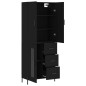 vidaXL Aparador alto madera contrachapada negro 69,5x34x180 cm vidaXL Aparador alto madera contrachapada negro 69,5x34x180 cm