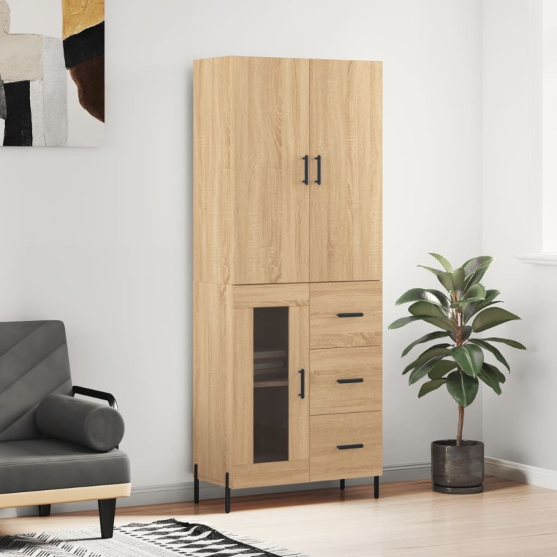 vidaXL Aparador alto madera contrachapada color roble 69,5x34x180 cm vidaXL Aparador alto madera contrachapada color roble 69,5x34x180 cm
