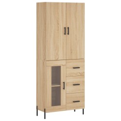 vidaXL Aparador alto madera contrachapada color roble 69,5x34x180 cm