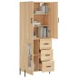 vidaXL Aparador alto madera contrachapada color roble 69,5x34x180 cm vidaXL Aparador alto madera contrachapada color roble 69,5x34x180 cm