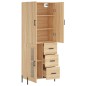 vidaXL Aparador alto madera contrachapada color roble 69,5x34x180 cm vidaXL Aparador alto madera contrachapada color roble 69,5x34x180 cm