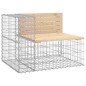 vidaXL Banco jardín diseño gaviones madera maciza pino 287x71x65,5 cm vidaXL Banco jardín diseño gaviones madera maciza pino 287x71x65,5 cm