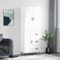 vidaXL Aparador alto madera contrachapada blanco 69,5x34x180 cm