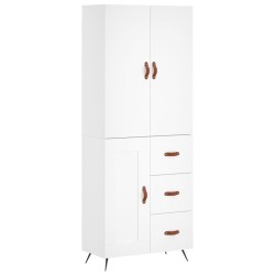 vidaXL Aparador alto madera contrachapada blanco 69,5x34x180 cm