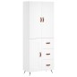 vidaXL Aparador alto madera contrachapada blanco 69,5x34x180 cm