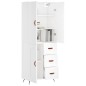 vidaXL Aparador alto madera contrachapada blanco 69,5x34x180 cm