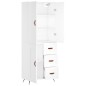 vidaXL Aparador alto madera contrachapada blanco 69,5x34x180 cm