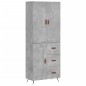 vidaXL Aparador alto madera contrachapada gris hormigón 69,5x34x180 cm vidaXL Aparador alto madera contrachapada gris hormigón 69,5x34x180 cm