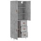 vidaXL Aparador alto madera contrachapada gris hormigón 69,5x34x180 cm vidaXL Aparador alto madera contrachapada gris hormigón 69,5x34x180 cm