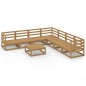 vidaXL Muebles de jardín 8 piezas marrón miel madera maciza de pino vidaXL Muebles de jardín 8 piezas marrón miel madera maciza de pino
