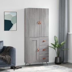 vidaXL Aparador alto madera contrachapada gris sonoma 69,5x34x180 cm