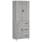 vidaXL Aparador alto madera contrachapada gris sonoma 69,5x34x180 cm vidaXL Aparador alto madera contrachapada gris sonoma 69,5x34x180 cm