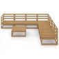 vidaXL Muebles de jardín 8 piezas marrón miel madera maciza de pino vidaXL Muebles de jardín 8 piezas marrón miel madera maciza de pino