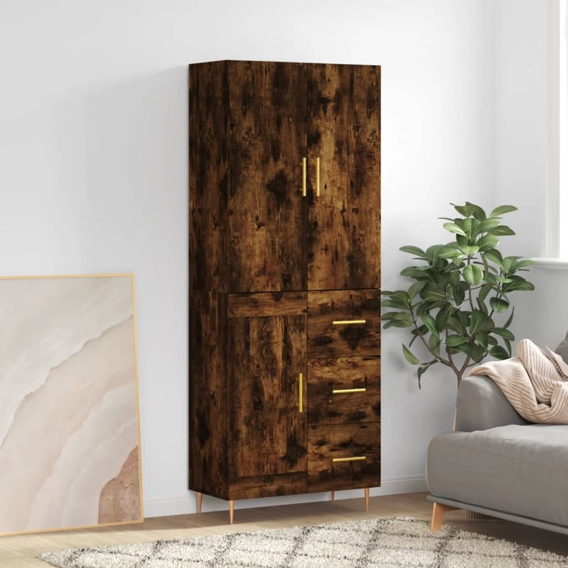 vidaXL Aparador alto madera contrachapada roble ahumado 69,5x34x180 cm vidaXL Aparador alto madera contrachapada roble ahumado 69,5x34x180 cm