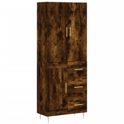 vidaXL Aparador alto madera contrachapada roble ahumado 69,5x34x180 cm