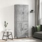 vidaXL Aparador alto madera contrachapada gris hormigón 69,5x34x180 cm vidaXL Aparador alto madera contrachapada gris hormigón 69,5x34x180 cm