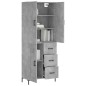 vidaXL Aparador alto madera contrachapada gris hormigón 69,5x34x180 cm vidaXL Aparador alto madera contrachapada gris hormigón 69,5x34x180 cm