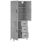vidaXL Aparador alto madera contrachapada gris hormigón 69,5x34x180 cm vidaXL Aparador alto madera contrachapada gris hormigón 69,5x34x180 cm