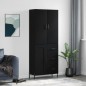 vidaXL Aparador alto madera contrachapada negro 69,5x34x180 cm vidaXL Aparador alto madera contrachapada negro 69,5x34x180 cm