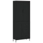 vidaXL Aparador alto madera contrachapada negro 69,5x34x180 cm vidaXL Aparador alto madera contrachapada negro 69,5x34x180 cm
