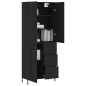 vidaXL Aparador alto madera contrachapada negro 69,5x34x180 cm vidaXL Aparador alto madera contrachapada negro 69,5x34x180 cm