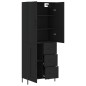 vidaXL Aparador alto madera contrachapada negro 69,5x34x180 cm vidaXL Aparador alto madera contrachapada negro 69,5x34x180 cm